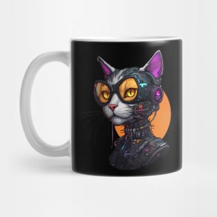 full of colors futuristic cat Mug